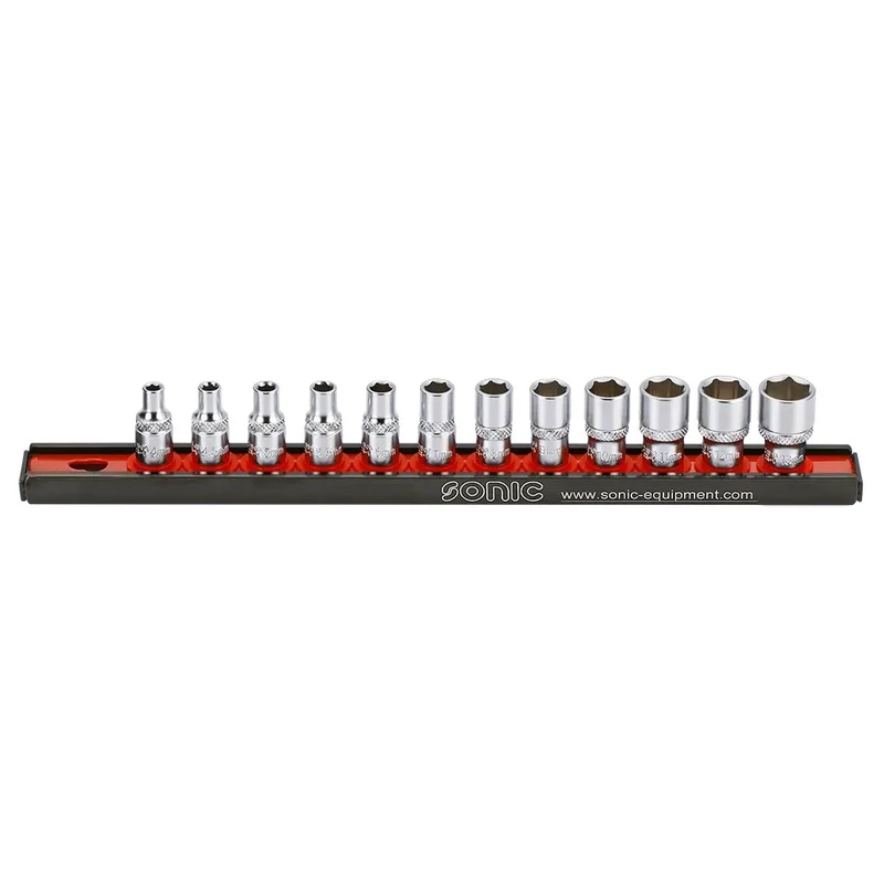 Sonic Stecknusssatz 1/4 Zoll 6-kant auf Steckleiste 12-tlg. - 101203