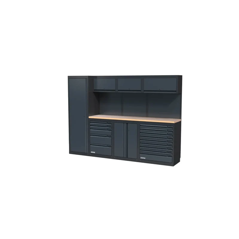 Sonic NEXT MSS Schrankwand mit Holzarbeitsplatte hoch 2803 mm - 4930604