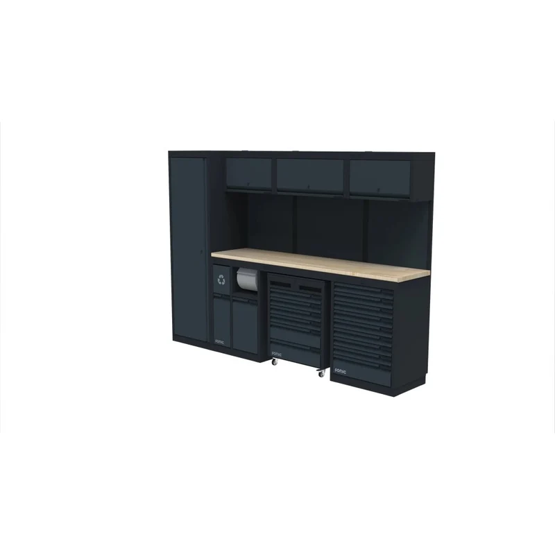 Sonic NEXT MSS Schrankwand mit Holzarbeitsplatte hoch 2803 mm - 4930603