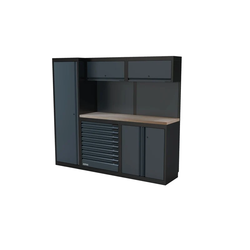 Sonic NEXT MSS Schrankwand mit Holzarbeitsplatte hoch 2300mm - 4930602