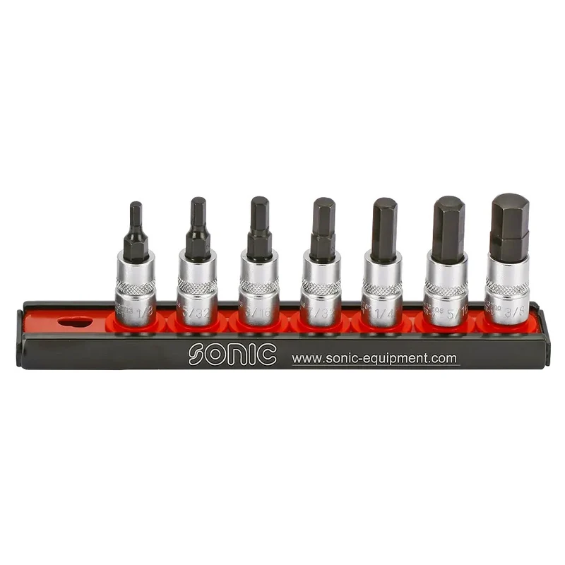 Sonic Bitsatz 1/2" Innensechskant auf Steckleiste SAE 7-teilig - 100702