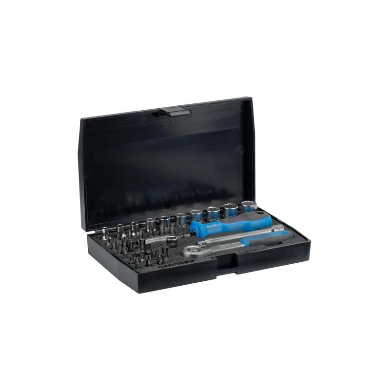 GEDORE Steckschlüssel-Satz 1/4 Zoll 37-teilig Universaldrehschlüssel Innensechskant Schraubendreher PZ TX D 20 KMU-20