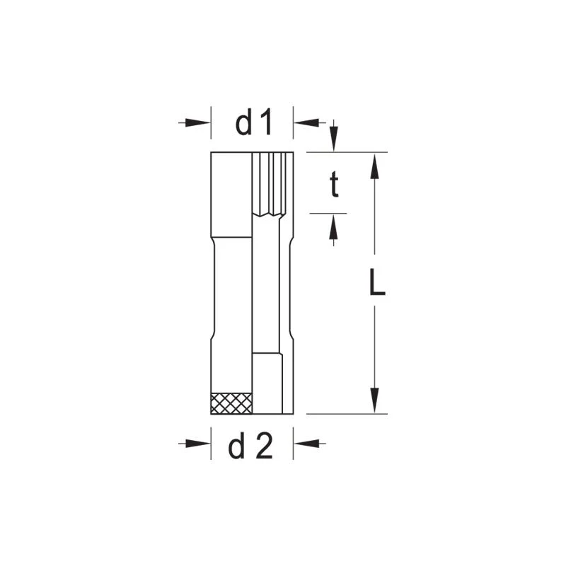 GEDORE Steckschlüsseleinsatz 3/8 Zoll lang UD-Profil 12 Millimeter D 30 L 12 - D 30 L 12