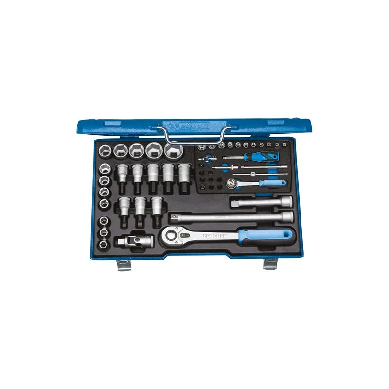 GEDORE Steckschlüssel-Satz 1/4 Zoll und 1/2 Zoll 50-teilig von 4 bis 30 mm 19 V20 U-10