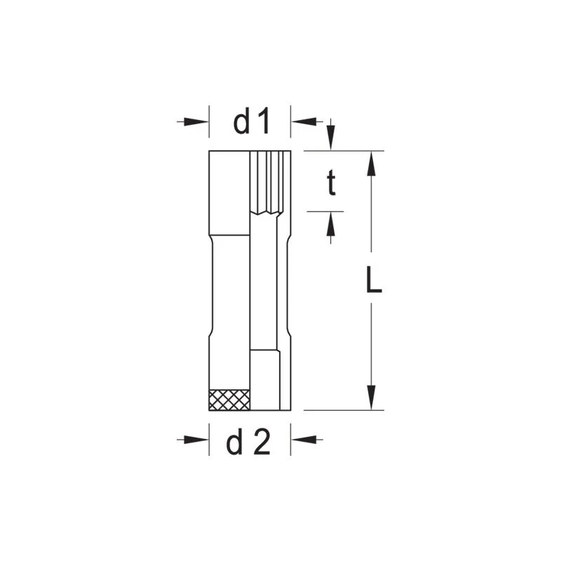 GEDORE Steckschlüsseleinsatz 1/2 Zoll, langer UD-Profil 13/16 Zoll Durchmesser 19 Länge 13/16AF - 123456