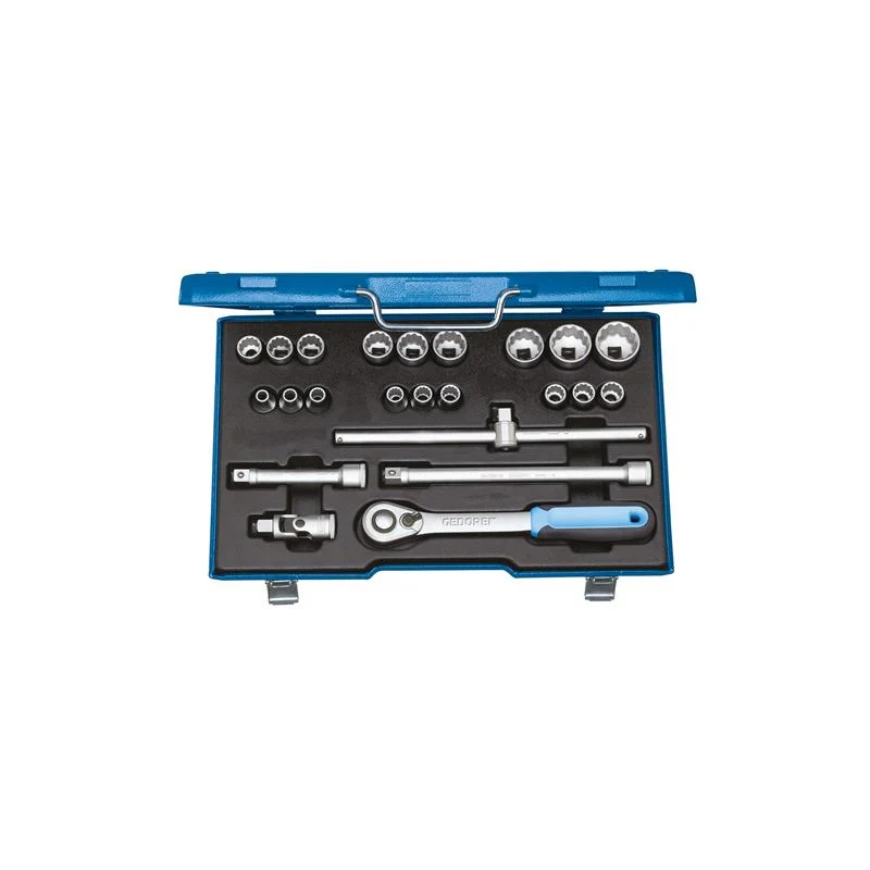 GEDORE Steckschlüssel-Satz mit 1/2 Zoll, 23 Teile, UD-Profil, 8 bis 32 mm D 19 - EMU-20
