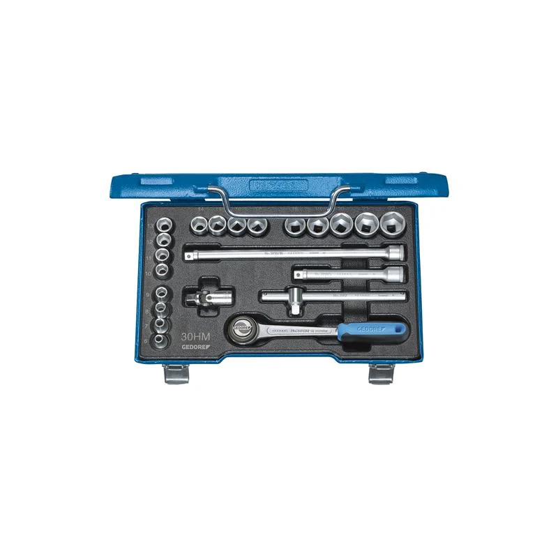 GEDORE Steckschlüssel-Satz 3/8 Zoll 22-teilig Sechskant 6-22 mm 30 HMU-3