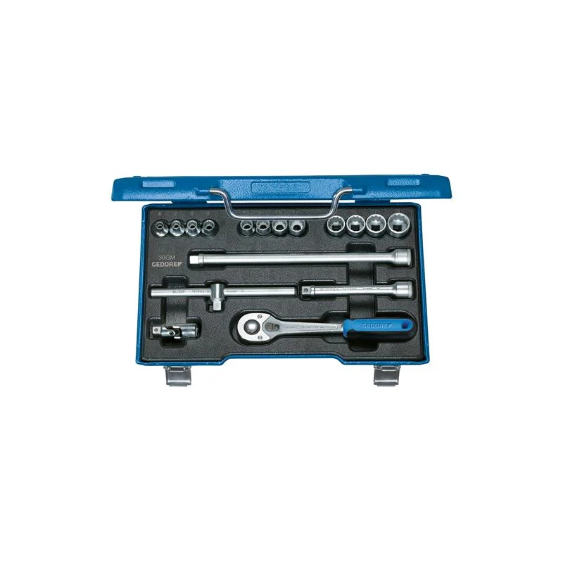 GEDORE Steckschlüssel-Satz 3/8 Zoll 17-teilig Sechskant 6-19 mm 30 GMU-3