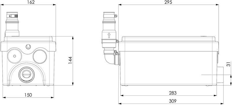 SFA SANISHOWER Flat Haushaltspumpe – Flache Duschwannen, leiser Abwasserpumpe