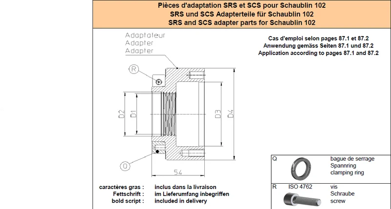 Nose Adapter W25 D70 SRS