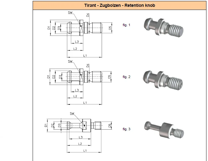 Pull stud ISO25