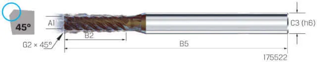 Micro End Mill VHM MIKRON, CrazyMill Cool CF, 4×A1, eXedur SNP