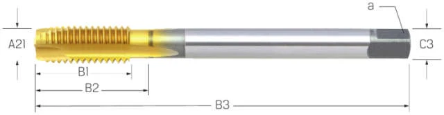 PREMUS machine tap, metric, HSSE-V3, TiN