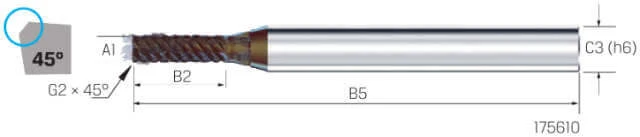 Micro End Mill VHM MIKRON, CrazyMill Cool SF, 3xA1, eXedur SNP