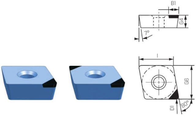 CBN indexable insert PREMUS, B64S