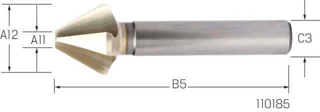 Countersink BECK, HSS, with clamping surface