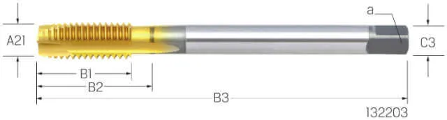 PREMUS machine tap, metric, HSSE-V3, TiN