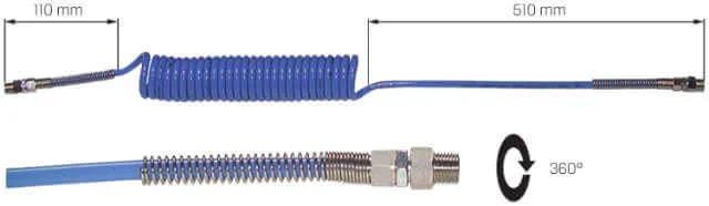 Polyurethane spiral hose SANG-A, working length 6 m
