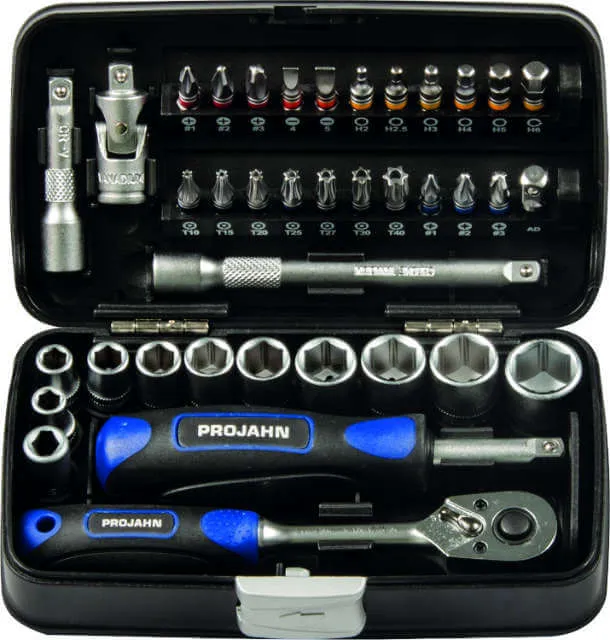Mini Socket and Bit Box PROJAHN, 1/4", 38-piece