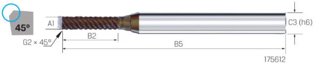 Micro End Mill VHM MIKRON, CrazyMill Cool SF, 4xA1, eXedur SNP