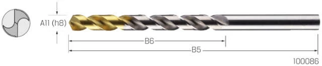 PREMUS GP twist drill, DIN 338, HSS-TiN