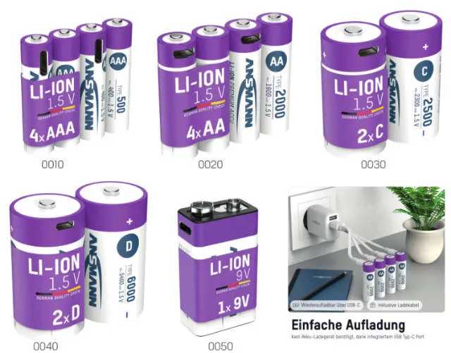 Li-Ion battery ANSMANN, with USB-C connection