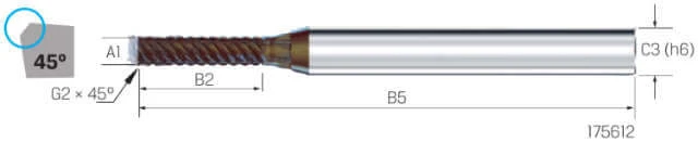 Micro End Mill VHM MIKRON, CrazyMill Cool SF, 4xA1, eXedur SNP