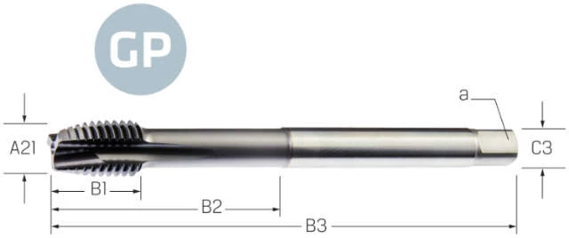 Machine tap PREMUS GP, metric, HSS-E PM, Hardlube, 6GX