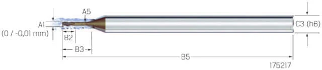 Micro End Mill VHM MIKRON, CrazyMill Cool Micro, 3 × A1, eXedur SNP