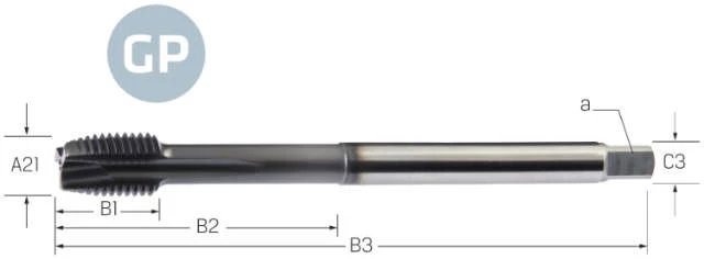 Machine tap PREMUS GP, metric-fine, HSS-E PM, Hardlube