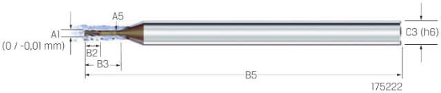 Micro End Mill VHM MIKRON, CrazyMill Cool Micro, 5 × A1, eXedur SNP