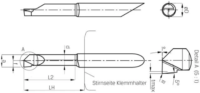 Accessories for spindle tool SWISS TOOLS, cutting insert for micro boring head