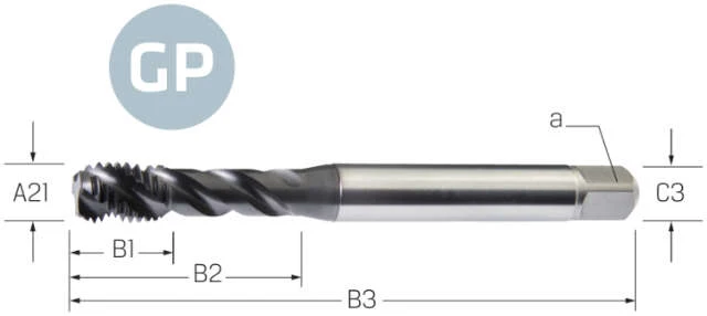Machine tap PREMUS GP, metric, HSS-E PM, Hardlube