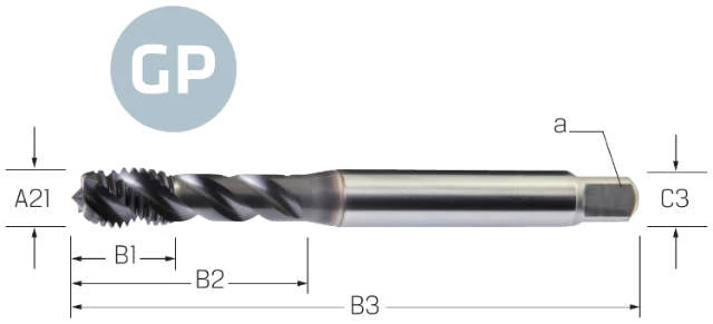 Machine tap PREMUS GP, metric, HSS-E PM, Hardlube