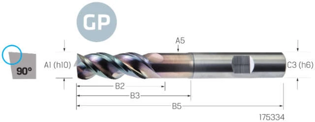 Solid Carbide End Mill VHM PREMUS GP, GP, extra long, DLC, HB