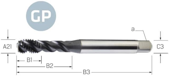 Machine tap PREMUS GP, metric, HSS-E PM, Hardlube, 6GX
