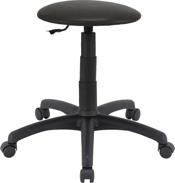 Swivel stool NEUTRAL, Goliath faux leather seat black seat height 395-530 mm with castors
