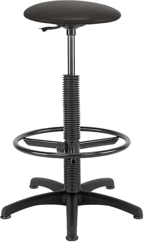 Swivel stool NEUTRAL, Goliath faux leather seat black seat height 520-785 mm with gliders and foot ring