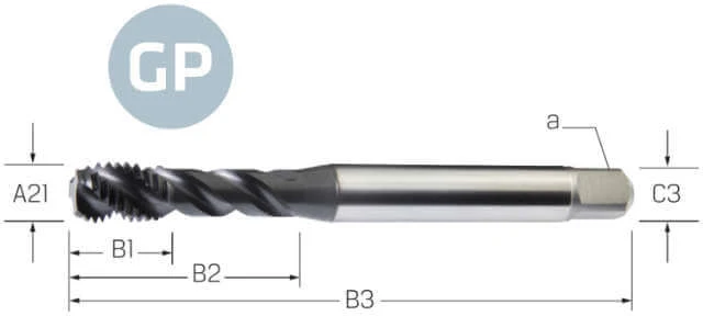 Machine tap PREMUS GP, metric, HSS-E PM, Hardlube, 6GX
