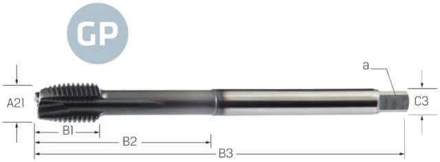 Machine tap PREMUS GP, metric-fine, HSS-E PM, Hardlube