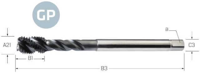 Machine tap PREMUS GP, metric-fine, HSS-E PM, Hardlube