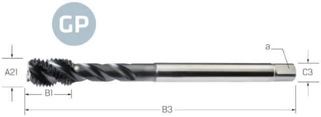 Machine tap PREMUS GP, metric-fine, HSS-E PM, Hardlube