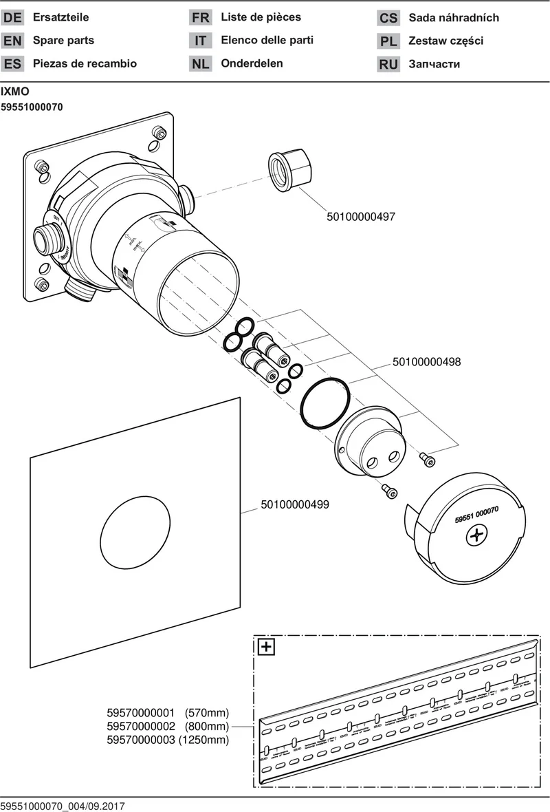 KEUCO IXMO Funktionseinheit 59551 für Einhebelmischer DN15 – mit Spüleinheit, G 1/2"