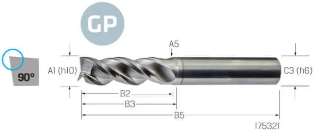 Solid Carbide End Mill VHM PREMUS GP, GP, long, coated, HA