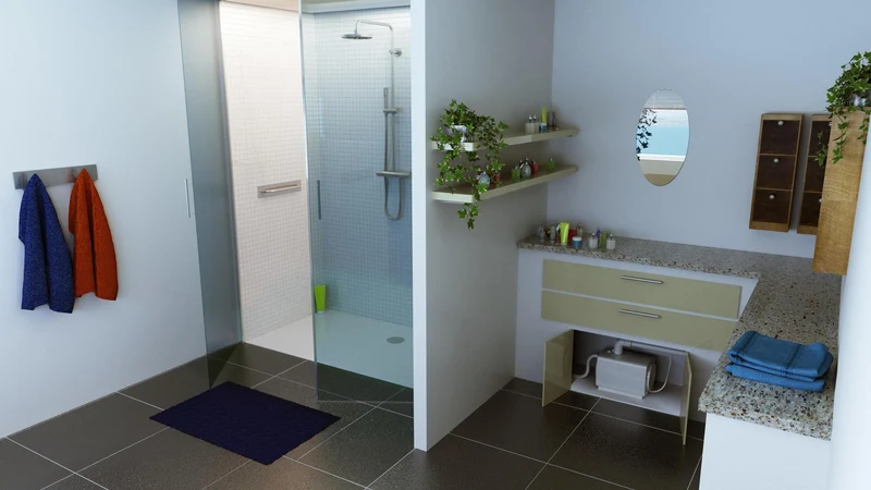 SFA Sanifloor+1 Schmutzwasserhebeanlage für bodengleiche Duschen mit Fliesenböden