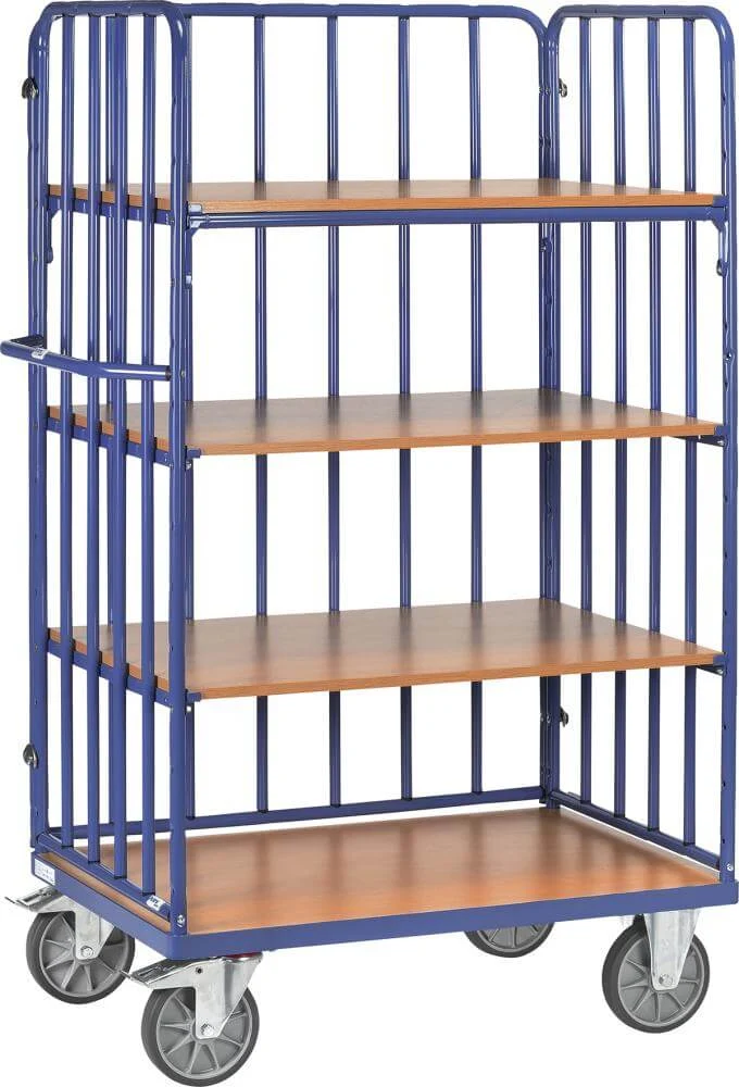 Tiered cart FETRA, with struts 4 shelves 1000x700mm