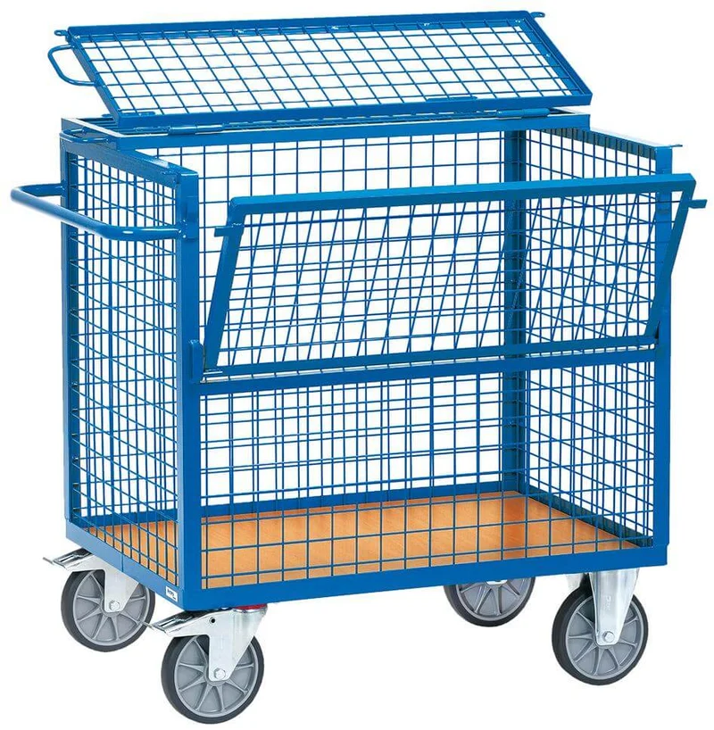Wire cage trolley FETRA, 2762 1000x700mm with lid fetra