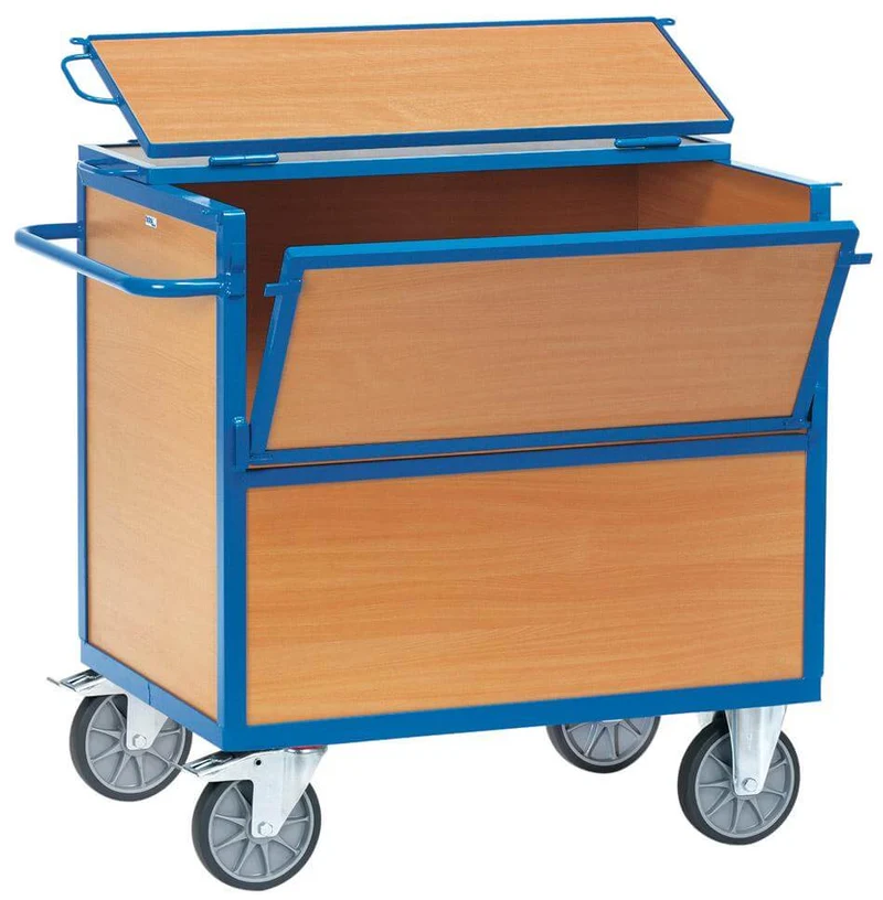 Wooden box trolley FETRA, 2853 1200x800mm with lid fetra