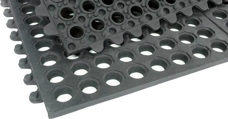 Workplace mat MILTEX, YOGA OCTA Oil black W90xD90 cm