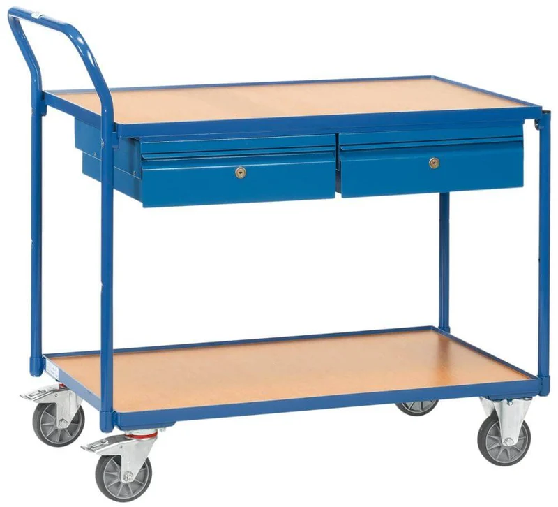 Table trolley FETRA, 2622 250kg 2 shelves 1000x600mm fetra